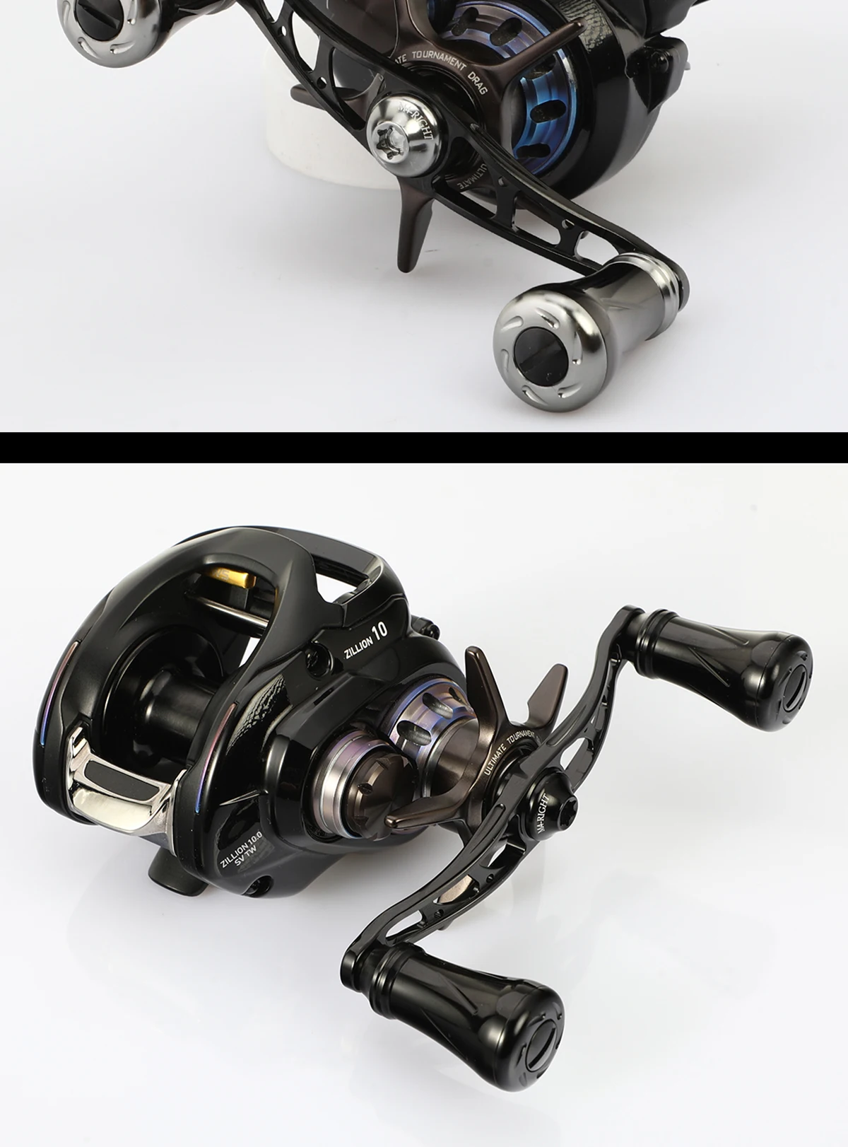 HEIGHTEN Baitcaster Aluminium-Griffrolle 90/105mm Achse aus Luftfahrt-Aluminium mit 20mm Knopf für Angelzubehör – Detail 15