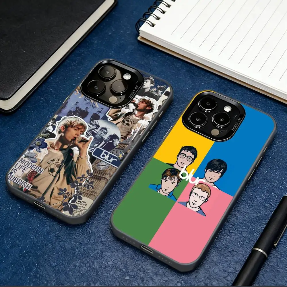 

Band B-Blur Phone Case For iPhone 17,16,15,14,13,12,11 Plus,Pro Max,XS,Colorful Silver Black Cover