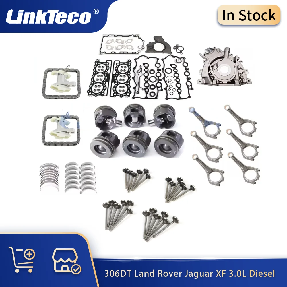

Engine Piston Rebuild Gakset Kit Crankshaft Rod Bearing Set Fit 3.0 L Diesel 306DT For Land Rover Range Discovery Jaguar 3.0L