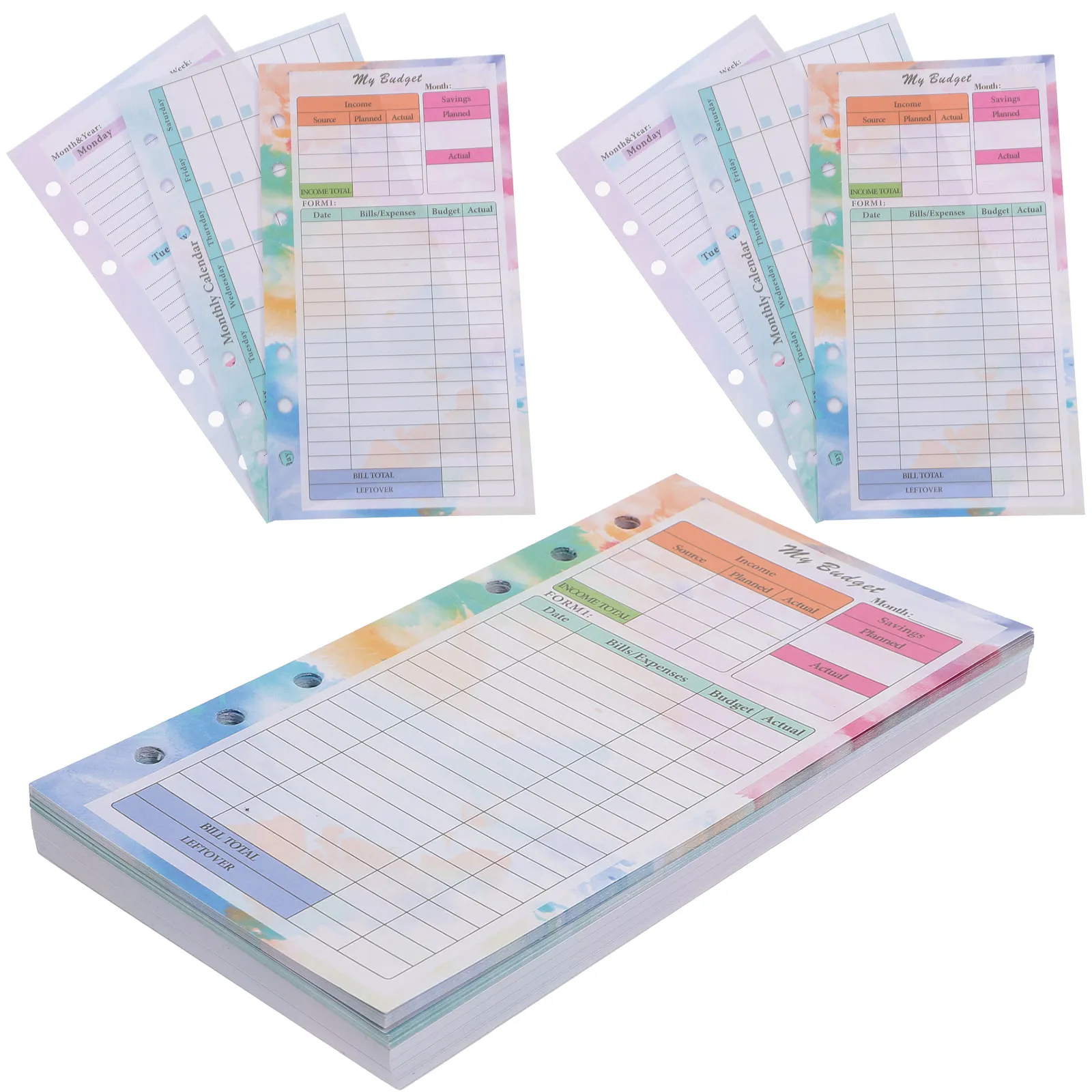 

1Set Budget Notepad Loose Leaf Sheets Portable Expense Tracking Notebook Cash Recording Paper for Picnic Driving Tour Business