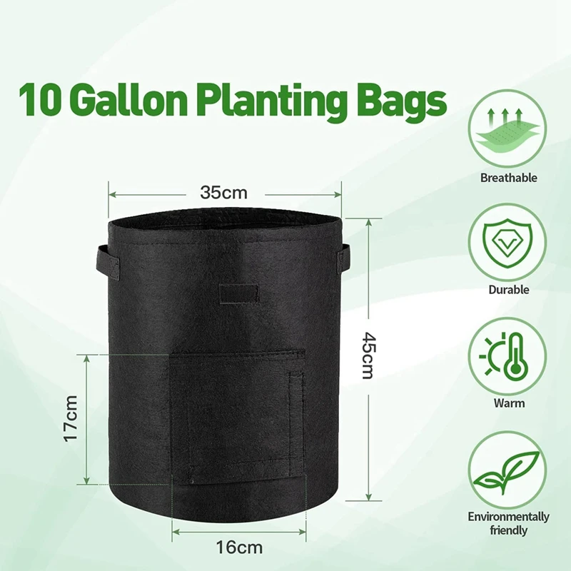 Potato Grow Bags 3Packs Plant Grow Bags With Window Flap Breathable Planting And Two Handles Thickened