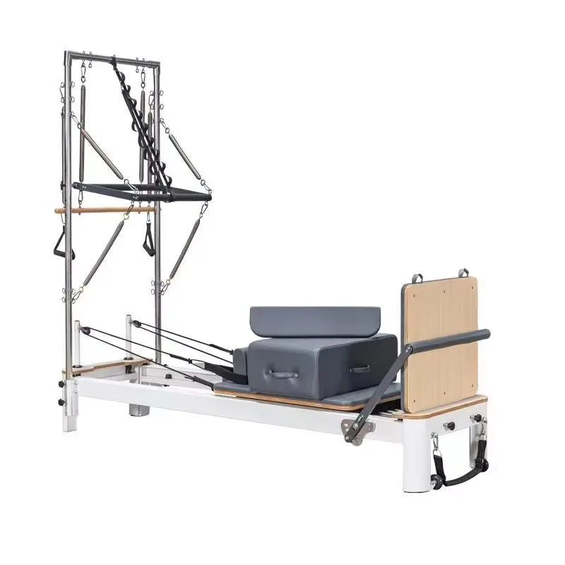 

YTYIN Great Value Pilates Reformer, Aluminum Frame with Half Trapeze Tower for Studio & Home Gym