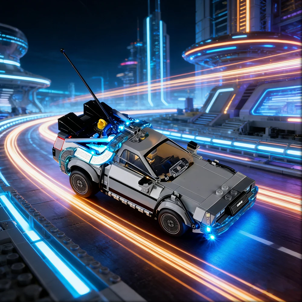 

77256 Lighting Set For LEGO Time Machine From Back to the Future Super Car Not Include Building Block (Only Led Light Kit)