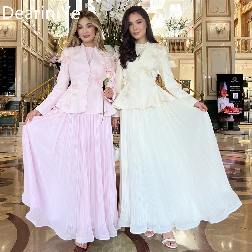 

Customized Saudi Arabia Dearin Jewel A-line Ankle Length Skirts Draped Applique Bespoke Occasion Dresses Evening Dress Prom Form