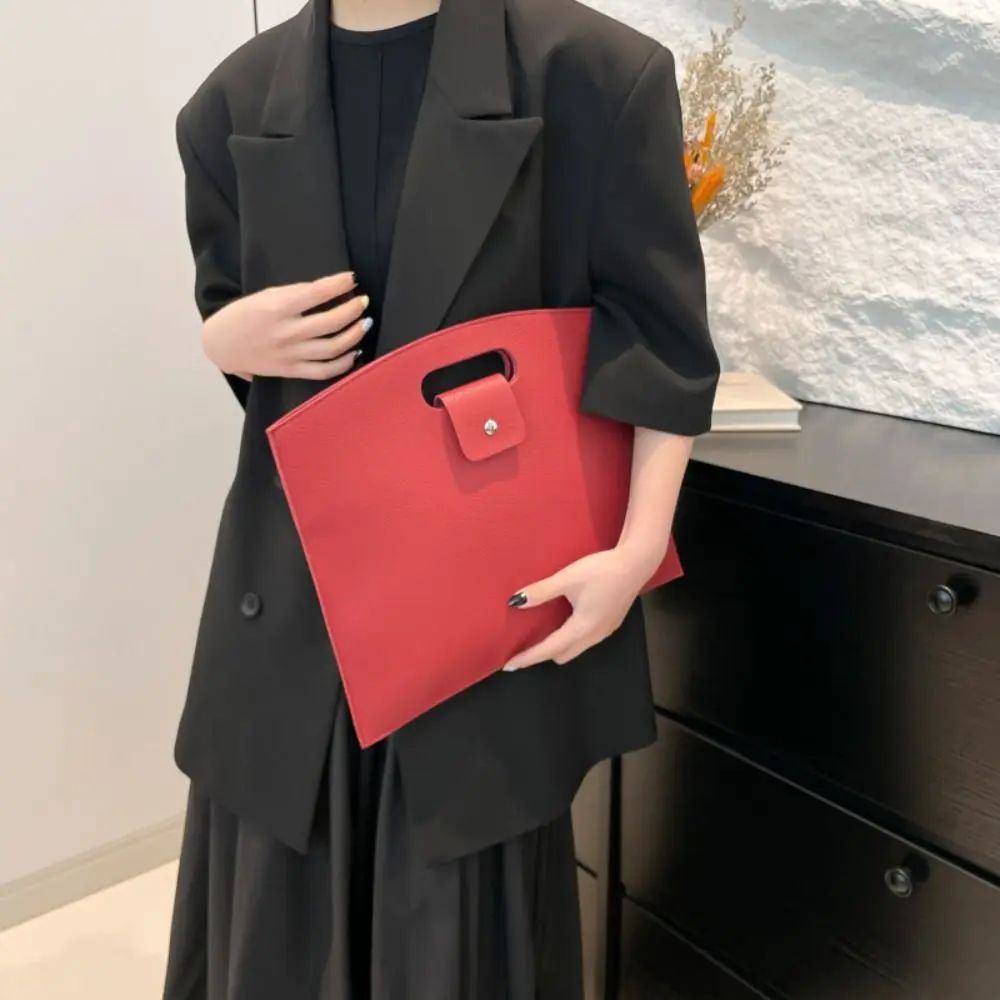 Borsa tote per documenti da ufficio in PU alla moda Borsa per laptop di grande capacità Borsa per computer Borsa per documenti in tinta unita da donna