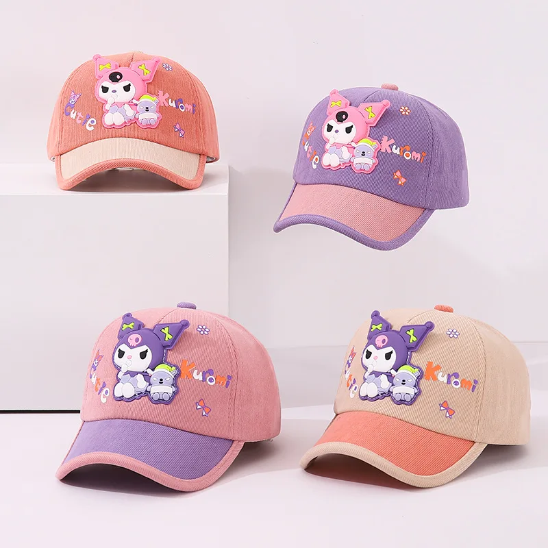 

Sanrio kuromi cartoon children's dopamine color system children's hats outing sun shading cartoon duck tongue cap baseball cap