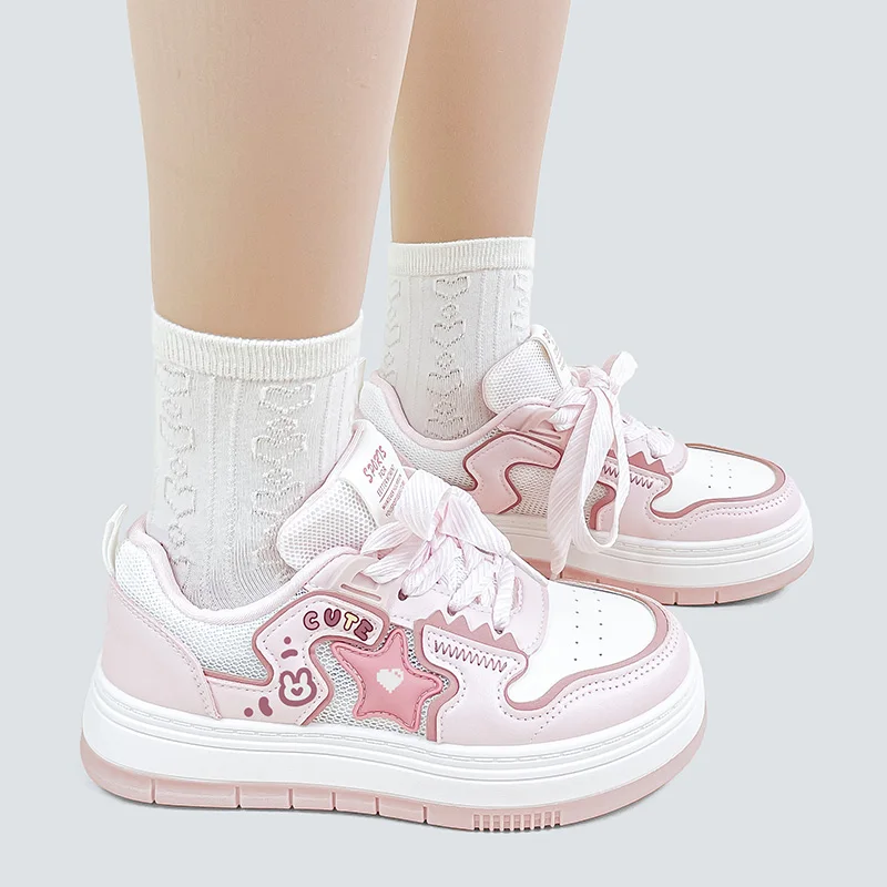 Amy e Michael 2024 estate nuove Sneakers in Mesh traspirante belle ragazze studenti Casual Chunky Pink Shoes donna donna scarpe da ginnastica