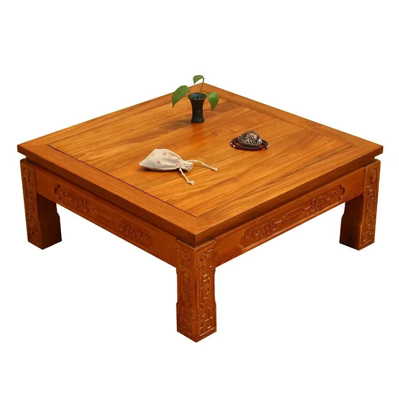 

Solid wood tatami coffee table, old elm kang, balcony bay window table, Japanese floor low table