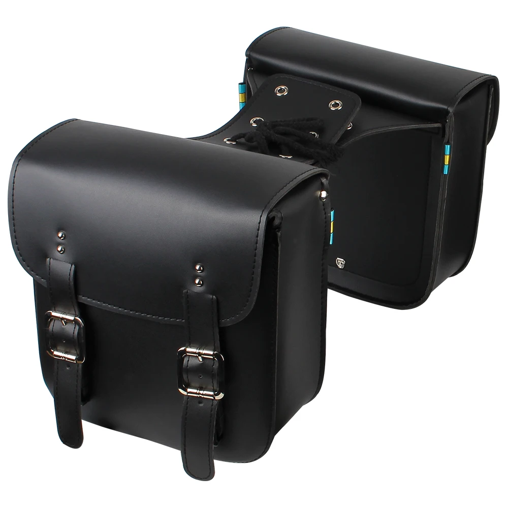 Large Capacity 2 Piece/Set PU Leather Motorcycle Accessories Motorbike Side Bags Tool Storage Pouch Motorcycle Saddle Bag