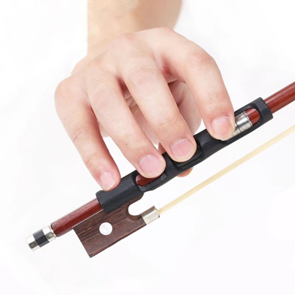 

3 Pcs Violin Bow Hold Aid Corrector Holder Musical Instrument Accessory Black Durable Grip Child Adult Posture Tool Rubber