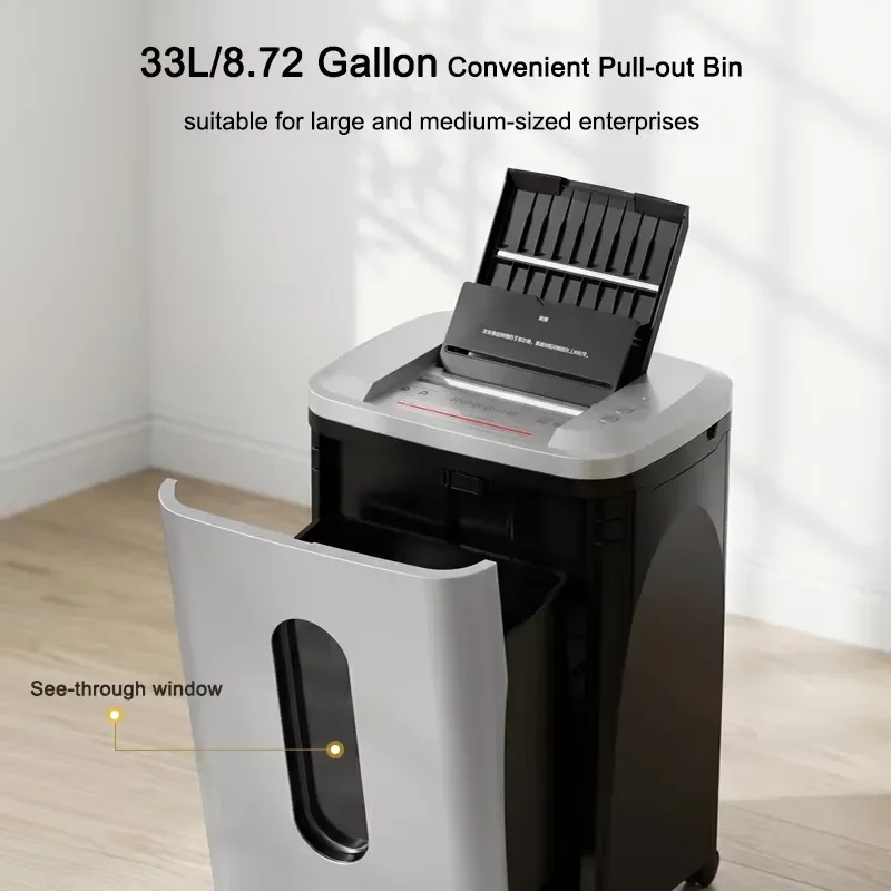 Electric Paper Shredder 250 Sheet Auto Feed Office Document Destroyer Quiet 58dB Micro Cut P5 Security Machine for Home