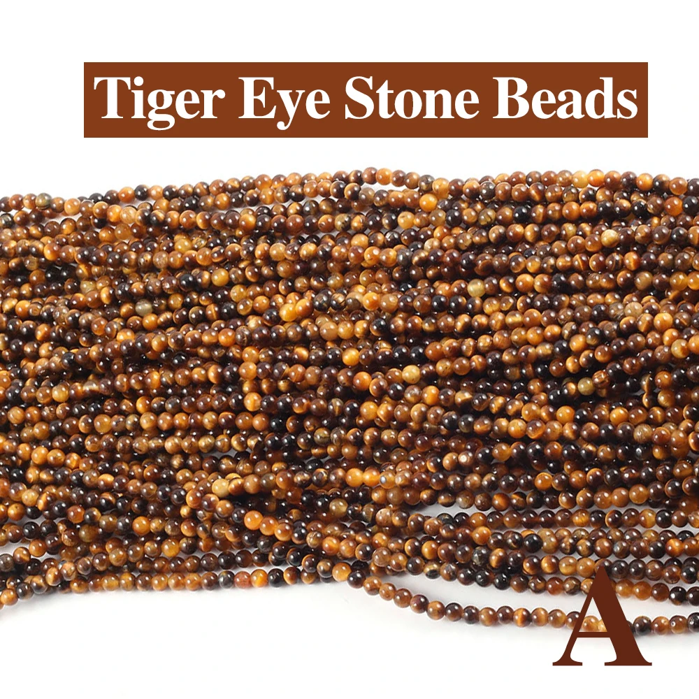 Natural Tiger Eye Stone Beads 2 3 4mm Round Agate Loose Spcaer Spacer Beaded for Making DIY Jewerly Necklace Bracelet Accessorie