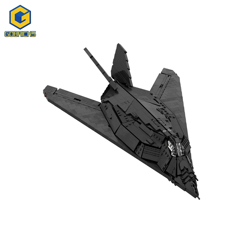 MOC Black Wars Plane F-117 Nighthawk Fighter Building Blocks Set Battle Aircraft Model Assemble Toys For Children Birthday Gifts