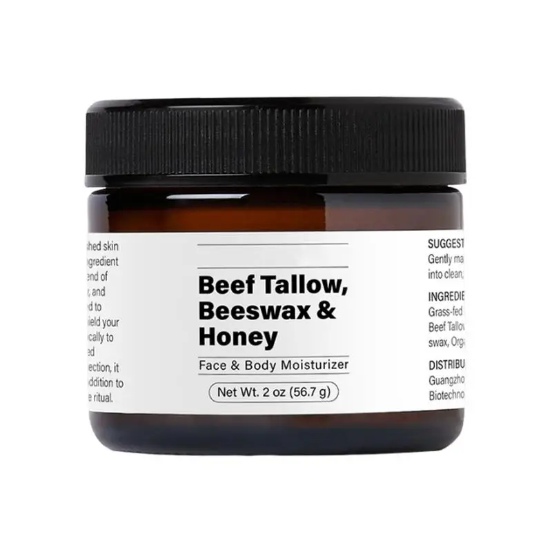 Beef Tallow Face Moisturizer Non-Greasy Daily Face Moisturizer 2 Oz Body Cream Dry Skin Lotion for Brighten Skin Tone