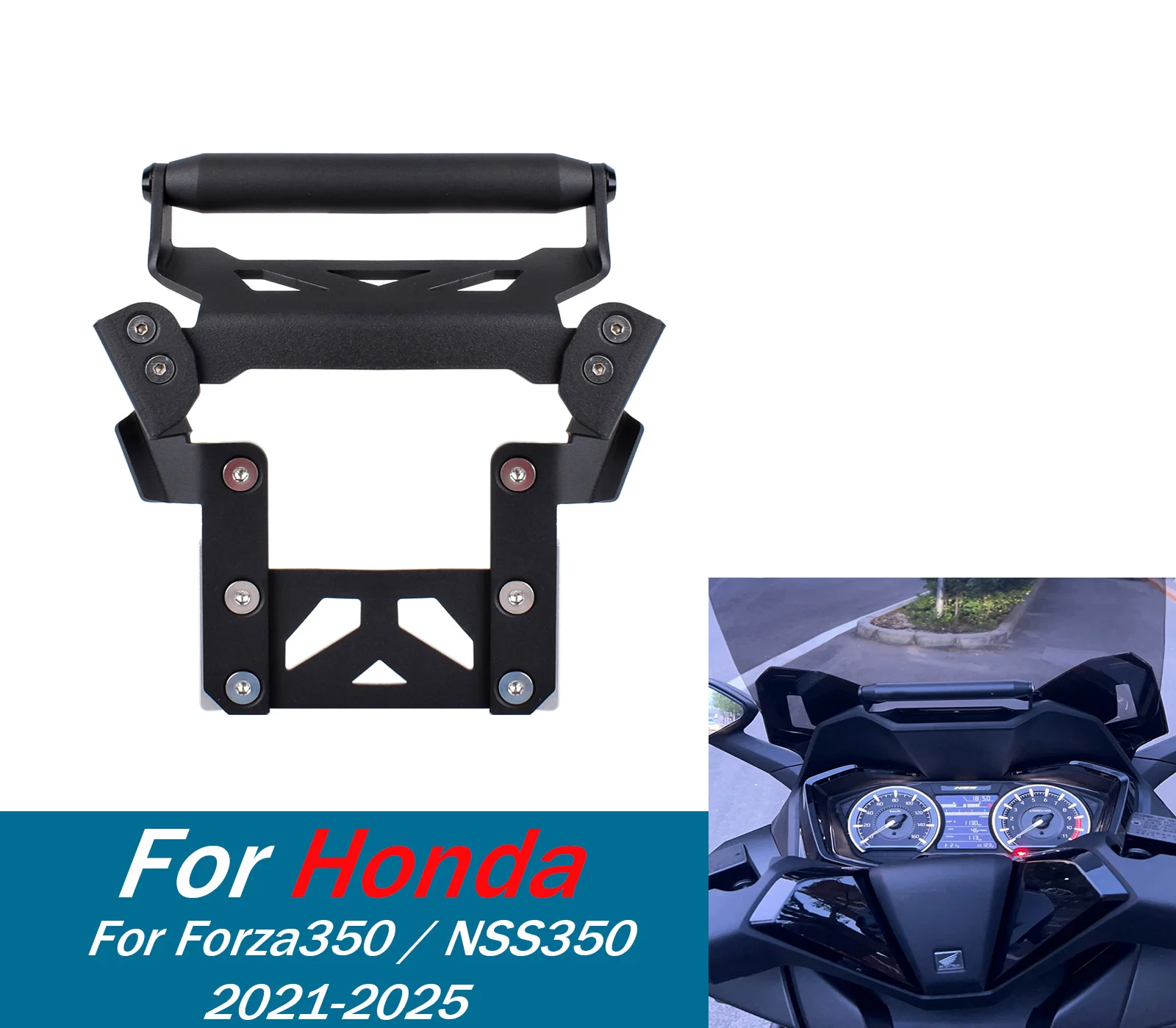 

Motorcycle Navigator Bracket For Honda Forza350 NSS350 2021-2025 Dashcam Bracket Phone Hold Stand Motorcycle Accessories