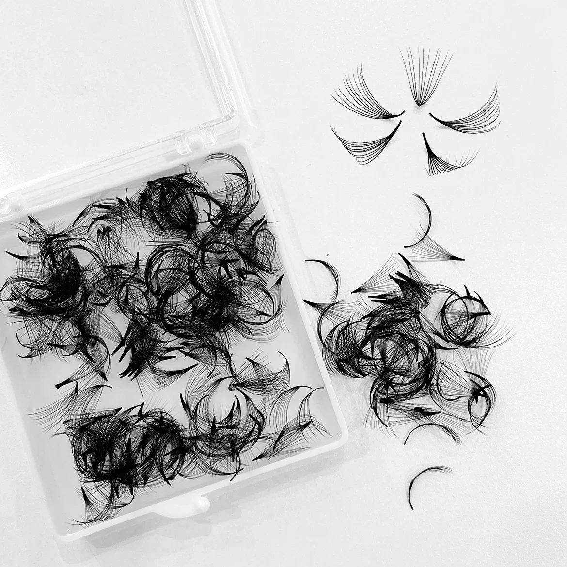 

Loose 8D-20D Pointy Base Short Stem Premade Russian Volume Fans Faux Mink Premade Eyelash Extensions Makeup Cilios