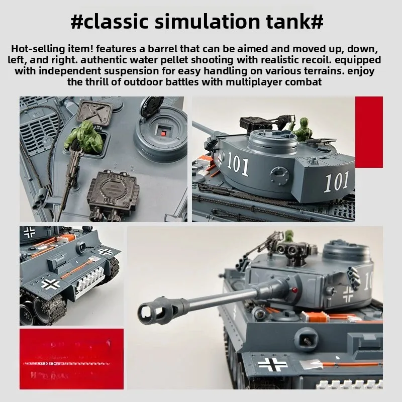 Alloy rc tank Shooting bullet with recoil spray fog with led light Remote Control tank usb charge kids birthday gift