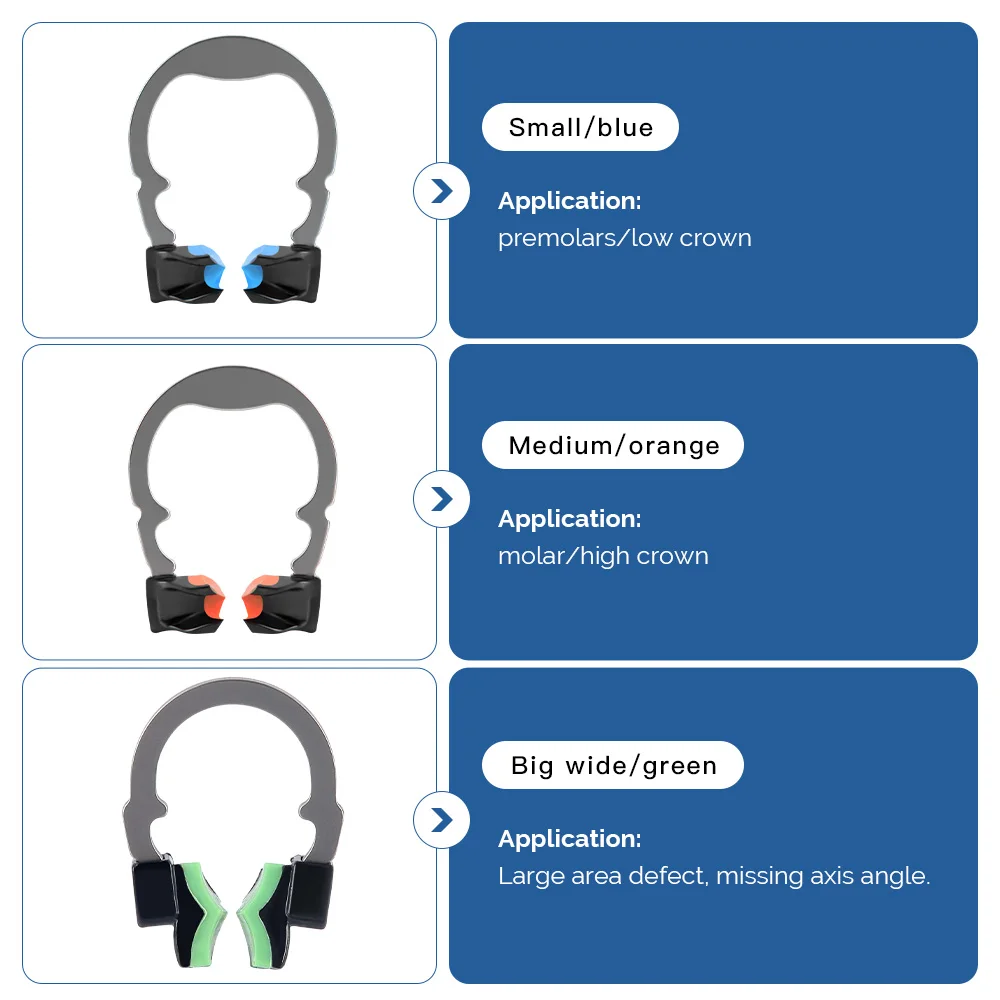 Azdent conjunto de sistema de matriz seccional dentária, matrizes dentárias, clipe de anel, faixas de matriz, cunhas dentárias, ferramenta de instrumento de odontologia de plástico