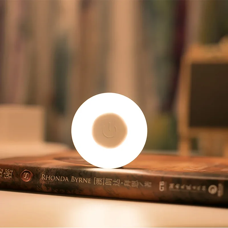 Portátil Mini LED Touch Sensor Night Lights, Escurecimento Lâmpada de Parede, Base Magnética, USB Recarregável, Sala de estar, Corcorredor, Quarto, 3 Modos