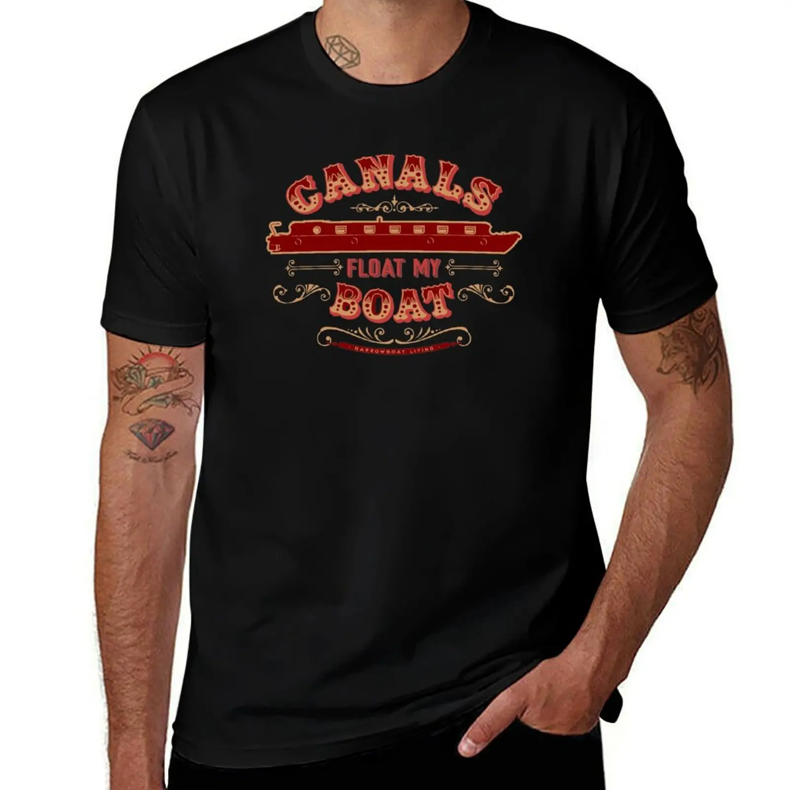 

Canals Float My Boat T-Shirt man t shirts for men cotton tshirt 100% T-Shirt