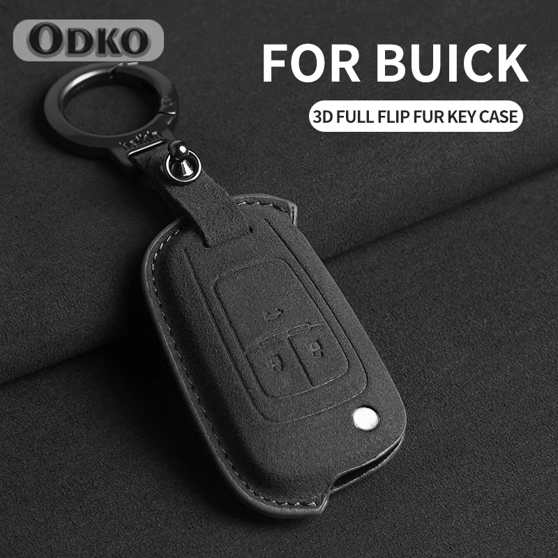 Suede Car Flip Key Case Cover  for Buick ENVISION Vervno ENCORE GS 20T 28T GL6 GL8 NEW LACROSSE Excelle GT Regal Larcosse Verano