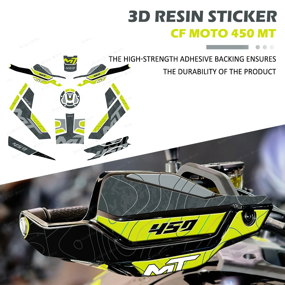 

450 MT 3D Resin Sticker kit Motorcycle Accessories Non-slip Tank Pad Waterproof Sticker For CF MOTO 450 MT Tundra Grey 2024