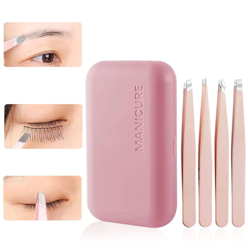 Eyelash Tweezers, High-Precision Beauty Eyelash Grafting False Eyelash Clip, Professional Eyelash Implantation Tweezers Tool Set