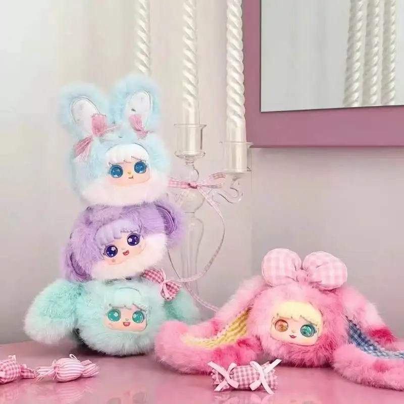 New Authentic Sanmi Bunny Plush Blind Box Cute Furry Makeup Mirror Desktop Ornament Mysterious Box  Interesting Toys view 2