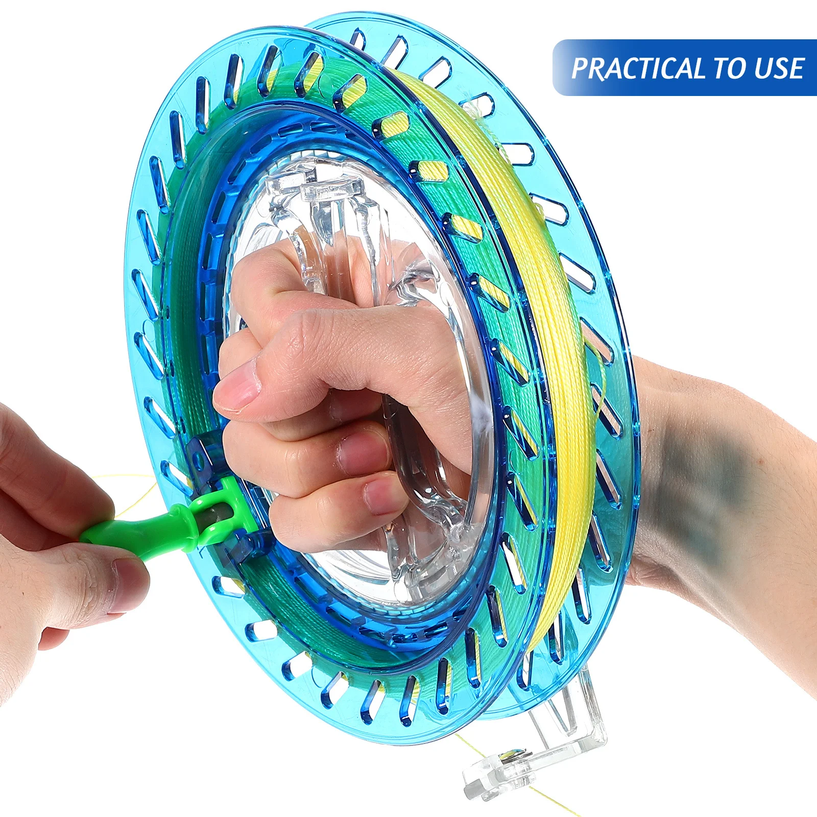 Carrete de rodamiento de bolas antigolpes, carrete duradero resistente al viento para volar al aire libre, longitud de línea ajustable, enrollador inastillable