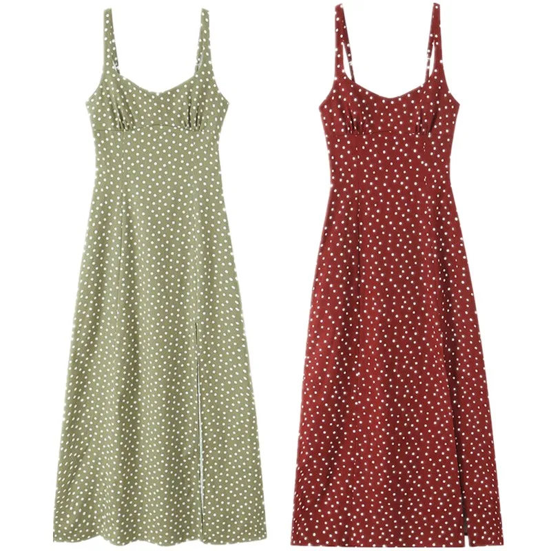 Novo Vestido Midi F de Verão 2025 em Tecido Misto com Decote ter, Estampa Xadrez, Casual para Escritório, Sem Manga...