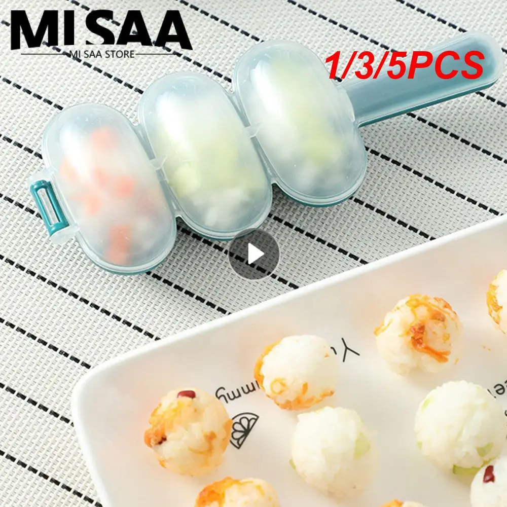 1/3/5PCS Creative Rice Ball Mold Baby Food About 17*6.5cm Dark Green Sushi Tools Mold Lunch Spherical Kitchen Tools