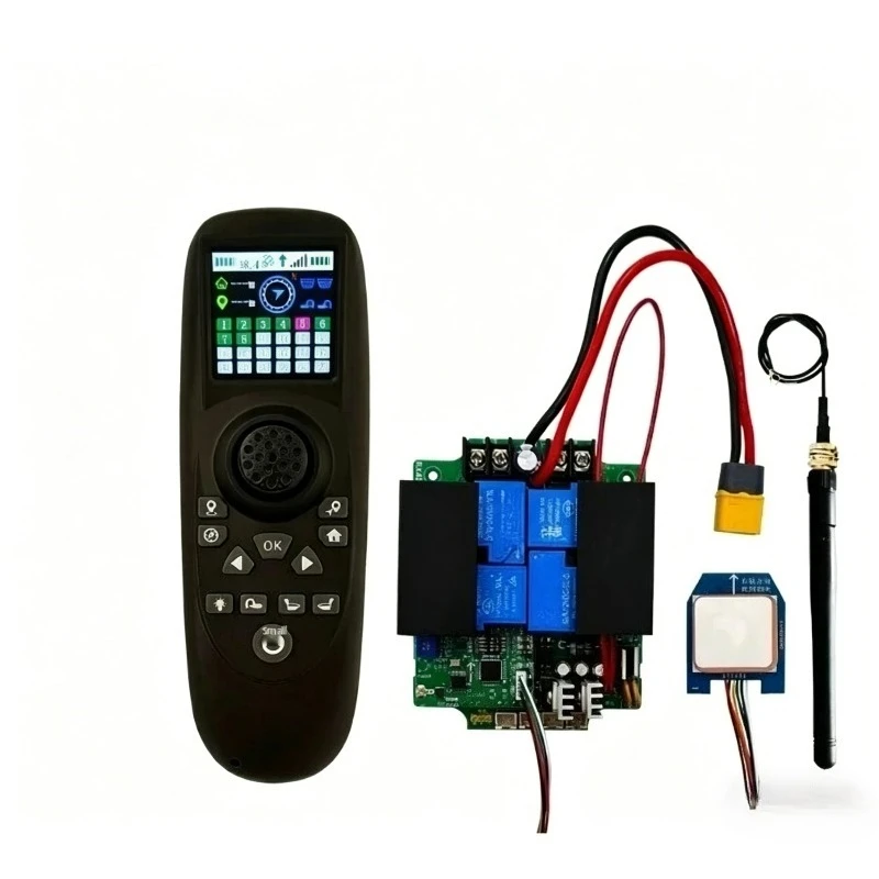 1-Set RX40G Remote Control with 1.54inch Color Screen Display 12V/24V 15A-40A Receiver One Click Return for Trawler RC Boat