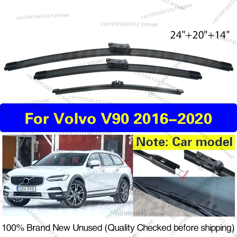 

3 шт. автомобильный дворник для Volvo V90 2016-2020 24 "20" 14 "переднее и заднее лобовое стекло щетка стеклоочистителя резиновые аксессуары высокое качество
