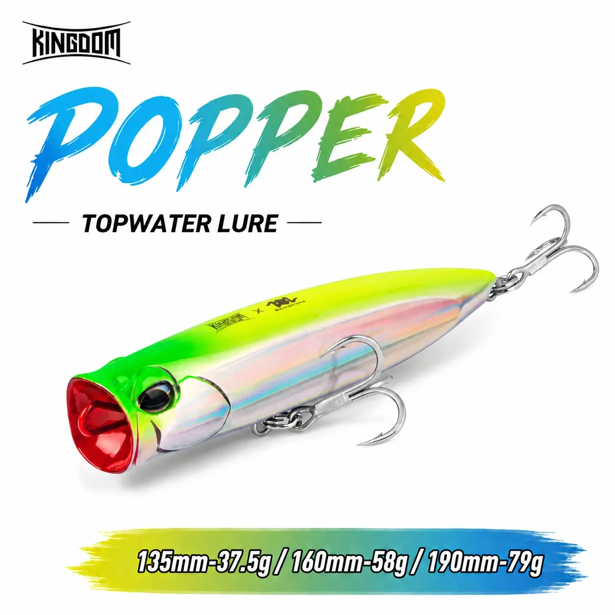 Kingdom popper isca de pesca 37.5g 58g 79g wobblers de água salgada isca artificial corrico popper jerkbait para pesca robalo