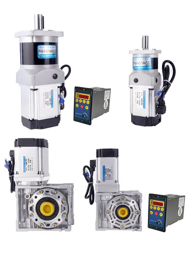 BLDC モーター 220V 400W または 750W、ウォームギア減速機 RV40、RV50 または遊星ギアボックス PLF60、PLF90 付き