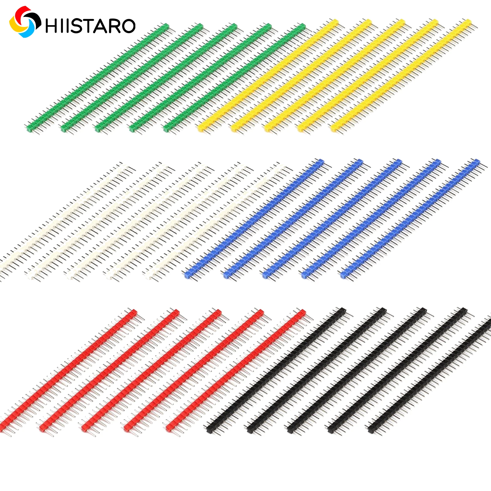 30pcs 40 pin Breakable Pin Header, 2.54mm Single Row Male Connector Strip