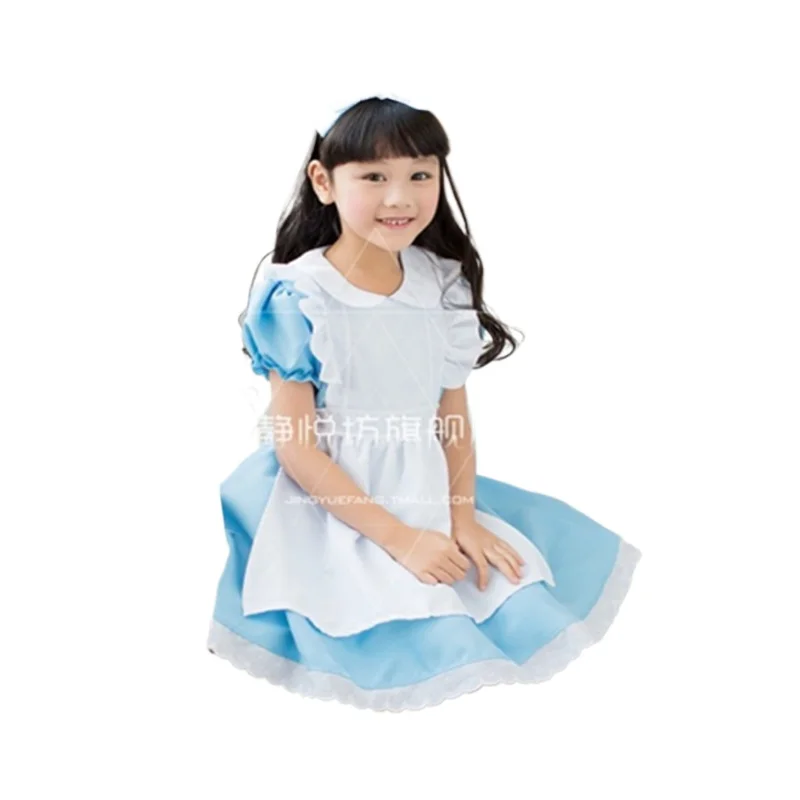 Blue Maid Uniform Cosplay Dress Adult Kids Alice In Wonderland Party Dress Anime Costumes Lolita Sissy Party Halloween Outfit Y