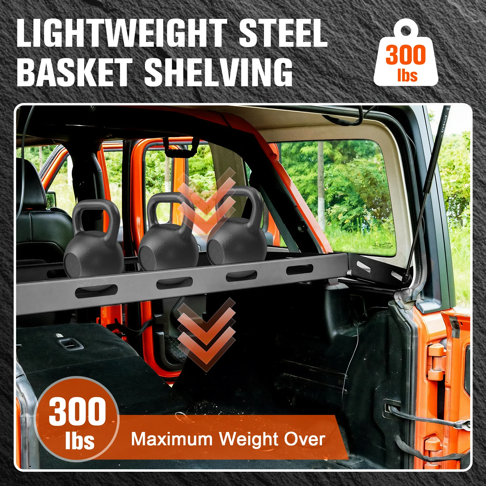 Estante de carga para maletero trasero, bandeja de cesta, estante de almacenamiento para maletero Interior, cesta de carga trasera apta para Jeep Wrangler JL