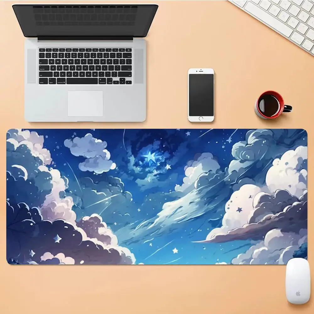

Healing Starry Sky Mouse Pad Desk Mouse Pad Cute HD Desk Pad Extended Gaming Keyboard Mats Large XXL Gamer Mousepad 90x40