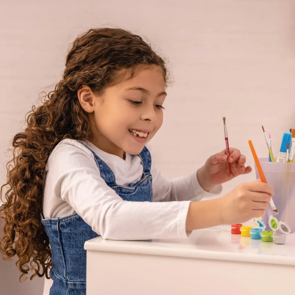 Milliard Kinderen Midden Eeuw Moderne Tafel En Stoel Set Houten Met Opbergmanden, Activiteit Speelset Meubels-Voor Kinderen