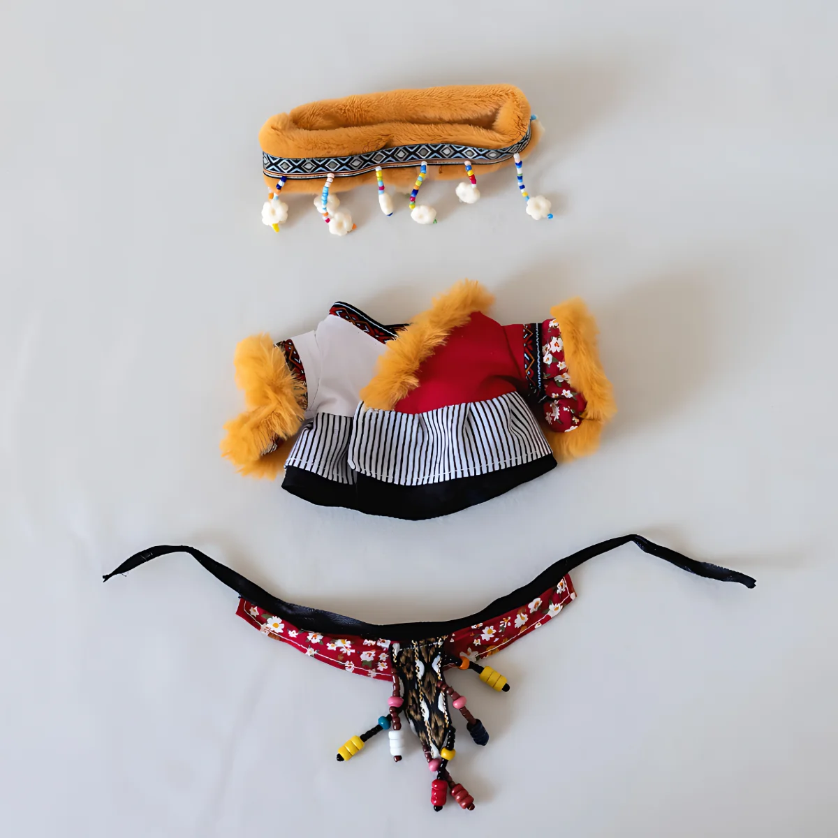 3 pçs/set Traje Nacional Tibetano para 15/17cm Ropa Labubu Mini Roupas de Boneca Roupa Da Moda Estilo Clássico Tradicional