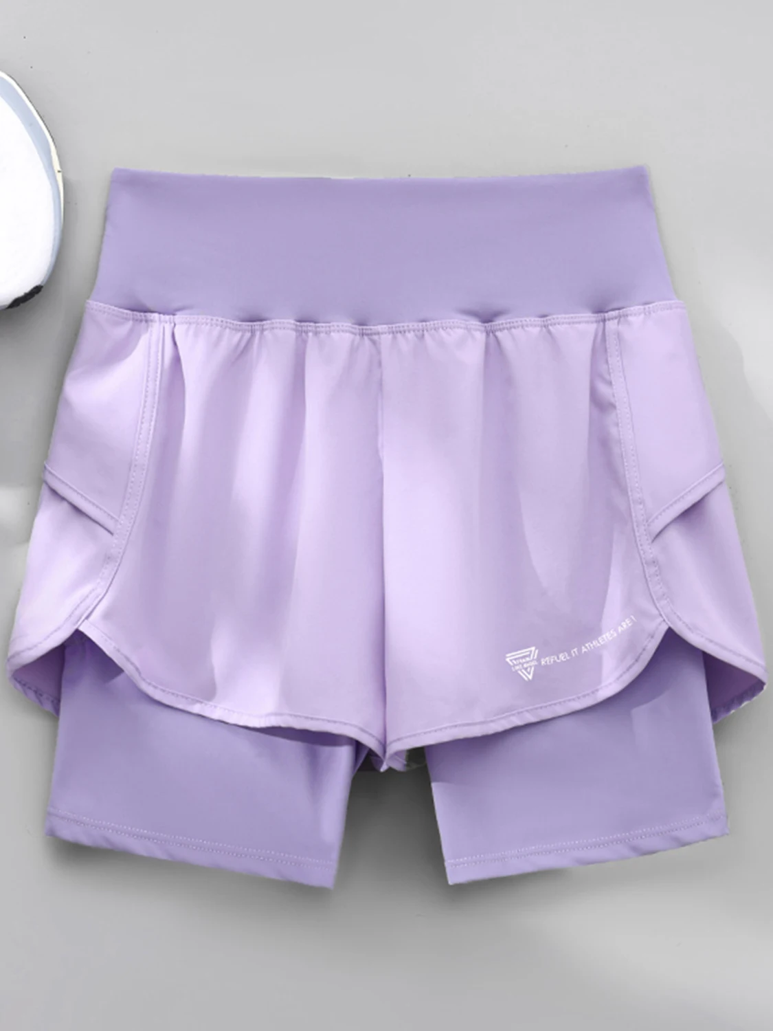 PHIGEER Women's High-Waist Elastic  Running Sports Shorts 2-in-1 Quick-Dry Breathable Yoga Training Fitness Shorts Cheap Clothes
