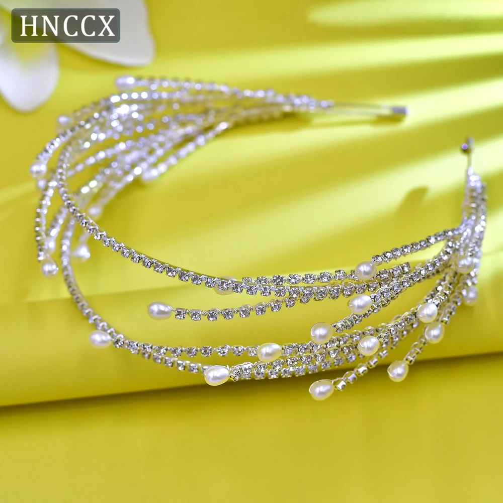 Rhinestone Pearl Headband Hair Accessories Woman Wedding Beaded Headdress Newly Designed Jewelry Headbands CP605