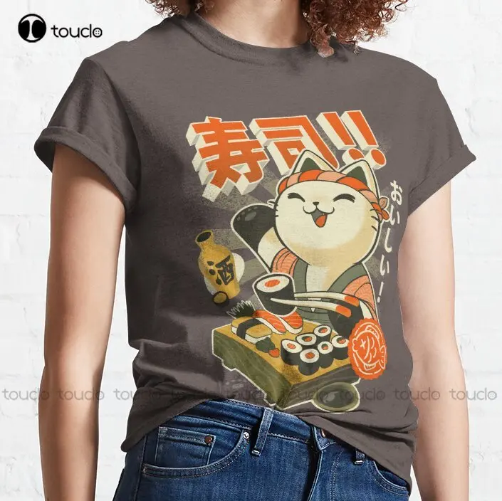 New Sushi Chef Cat - Funny Restaurant Kitty - Japanese Food Classic T-Shirt Cotton Tee Shirt S-5Xl Shirts For Boys Custom Gift