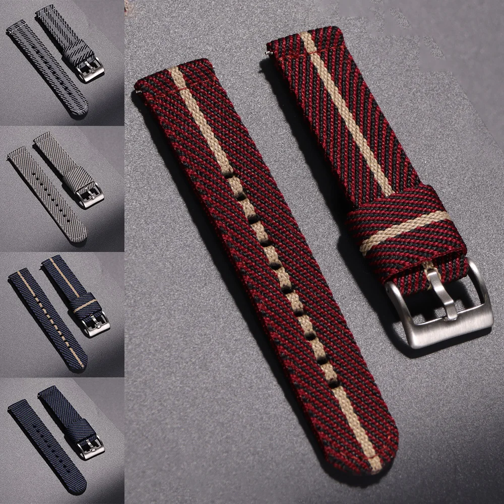 

Quick Release Canvas Watch Strap 20mm 22mm Nylon Watch Band Men Women Universal Replacement Bracelet for Seiko for IWC for Rolex