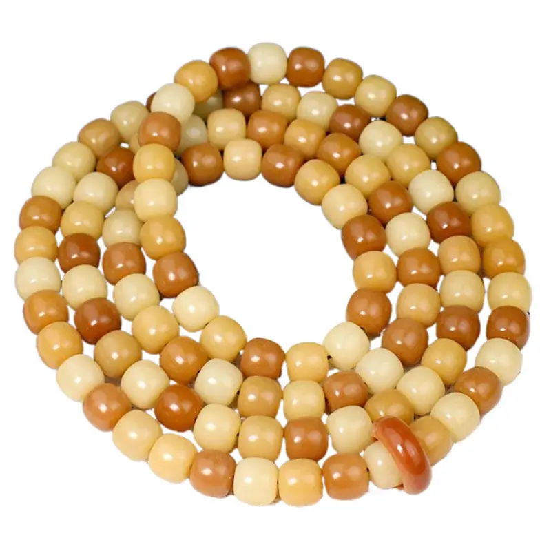 

Weathered Bodhi 108 Beads Mala Prayer Necklace 54 Beads Loop Bracelet Bag Charm for Men Women Gifts