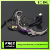 15cm/5.91in Valorant Melee Karambit with Holster Weapon Model Game Peripheral Claw Knife Metal Samurai Sword Desktop Crafts Toys