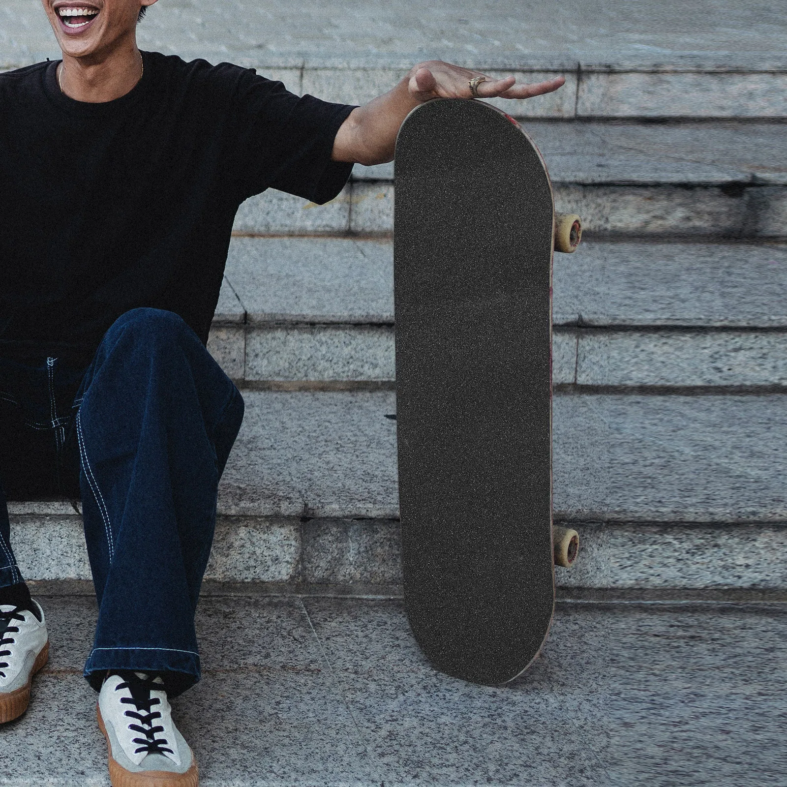 

s Surfboard paper OS780 Black 34x11inch Perforated Skateboard Decor Skateboard Tape Wear Resistant Grip Multi Function