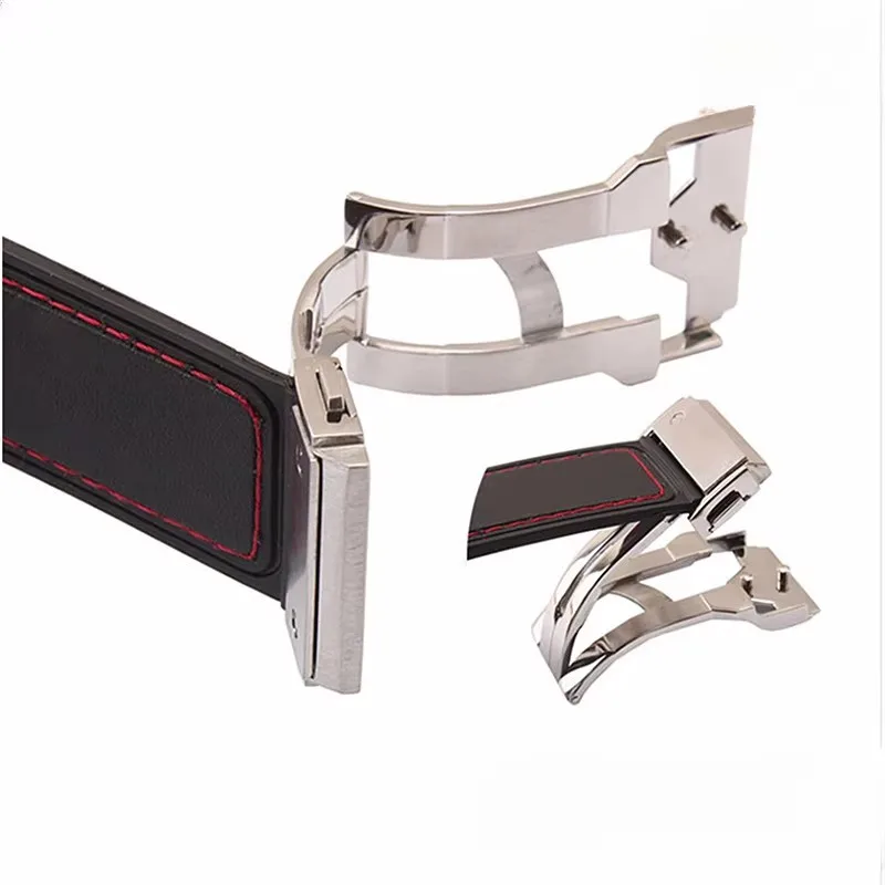 الفولاذ المقاوم للصدأ مشبك ساعة ل Hublot الكلاسيكية الانصهار الانفجار الكبير سيليكون الجلود حزام الساعات المشبك 18 مللي متر 22 مللي متر ساعة اكسسوارات