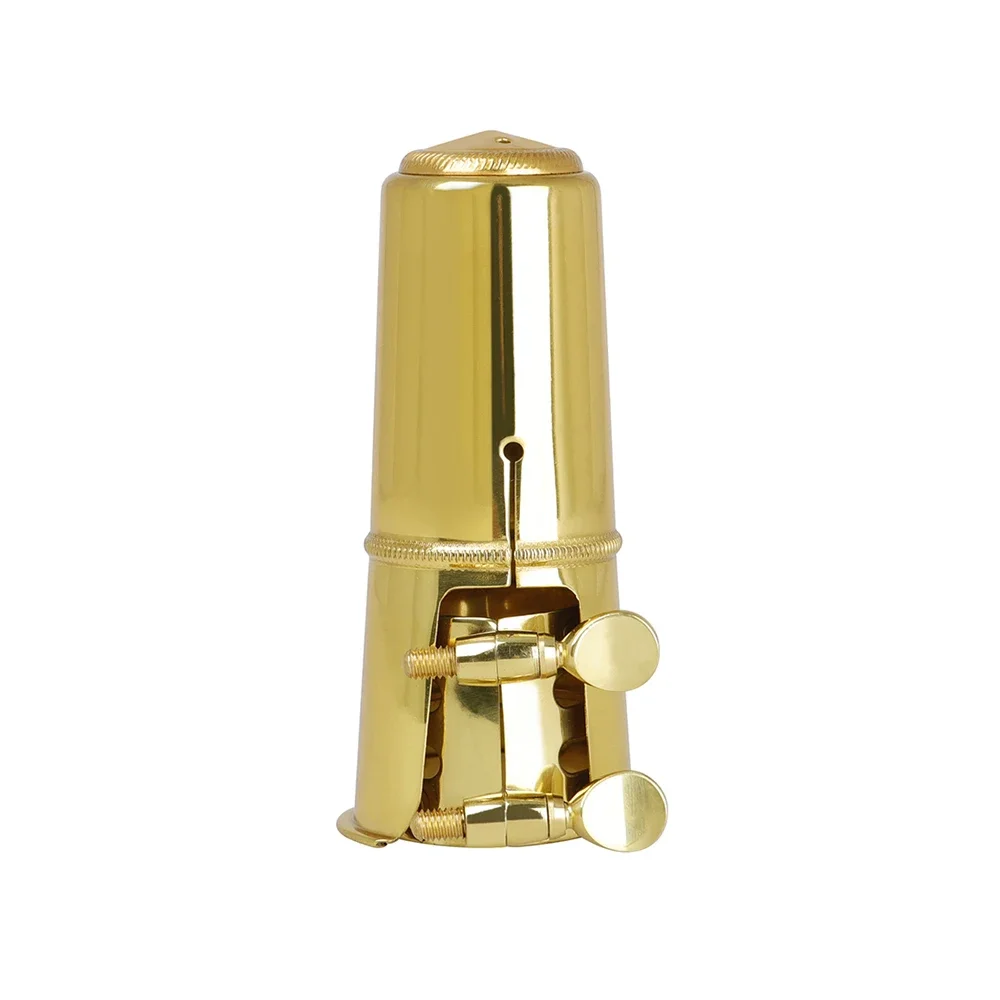 Golden Alto Tenor Saxophone Metal Mouthpiece Ligature Clip And Mouthpiece Cap Double Screws Adjust Sax Accessories